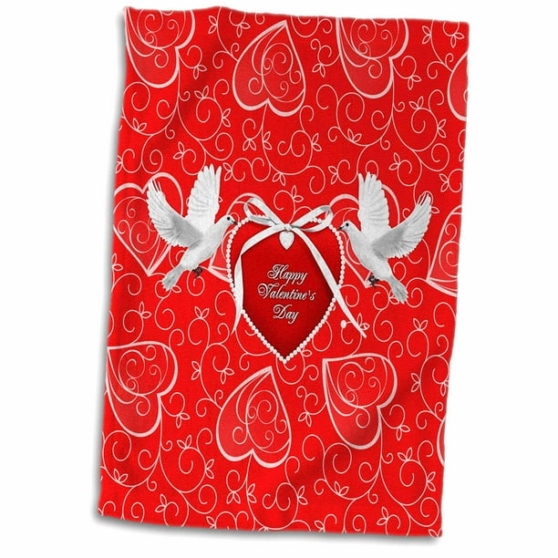 3dRose Red and White Heart Full of Love Towel 15 x 22 3dRose Red and White Heart Full of Love Towel 15 x 22